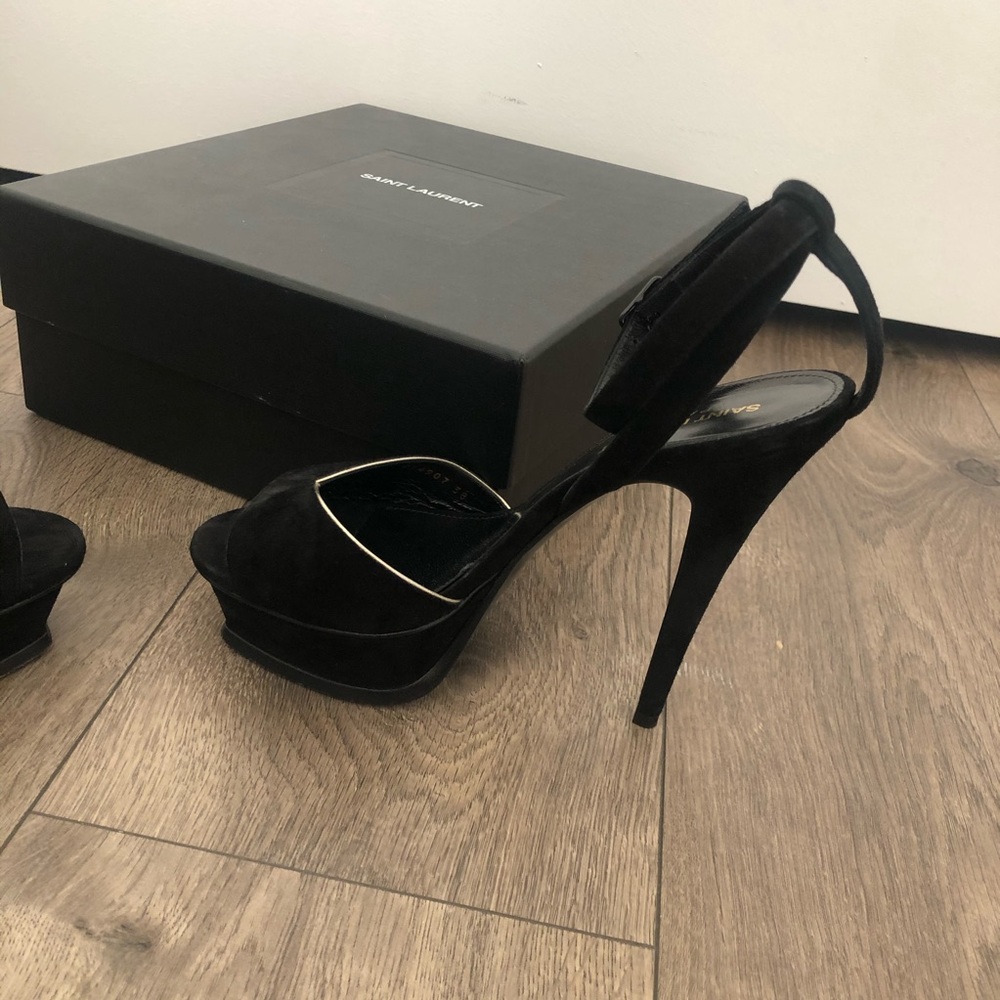 Saint Laurent Suede Tribute Sandals - Picture 4 of 6